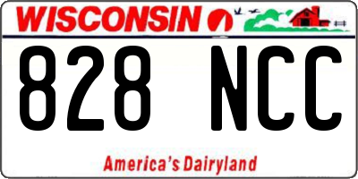 WI license plate 828NCC