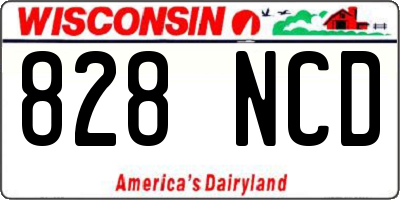 WI license plate 828NCD