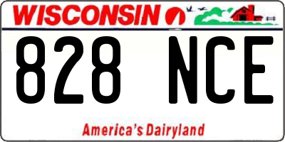 WI license plate 828NCE