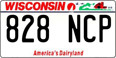 WI license plate 828NCP