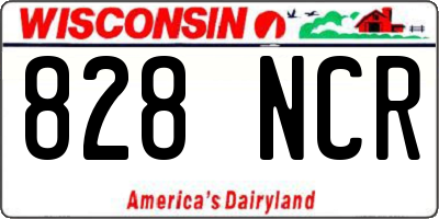 WI license plate 828NCR