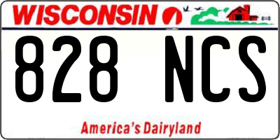 WI license plate 828NCS