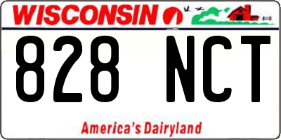 WI license plate 828NCT