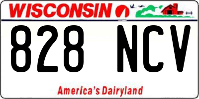 WI license plate 828NCV