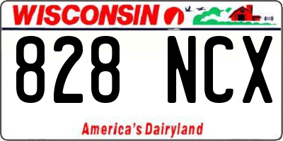 WI license plate 828NCX