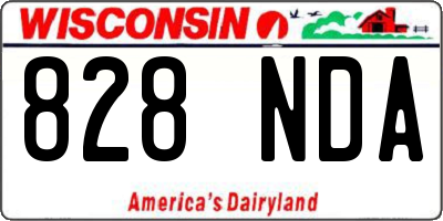 WI license plate 828NDA