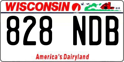 WI license plate 828NDB