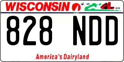 WI license plate 828NDD