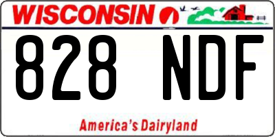 WI license plate 828NDF
