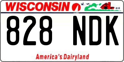 WI license plate 828NDK