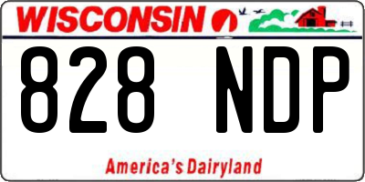 WI license plate 828NDP