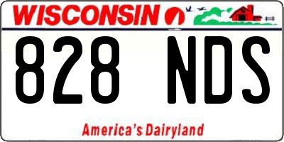 WI license plate 828NDS