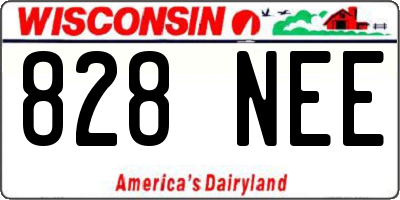 WI license plate 828NEE