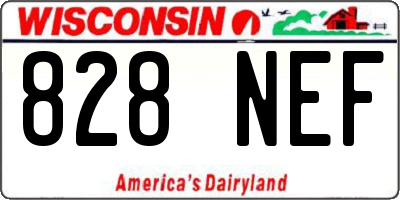 WI license plate 828NEF