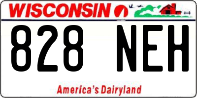 WI license plate 828NEH