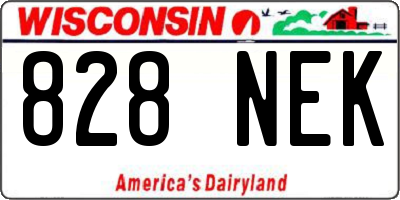 WI license plate 828NEK