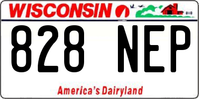 WI license plate 828NEP