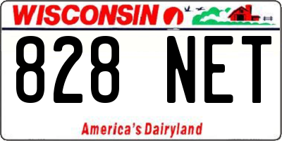 WI license plate 828NET