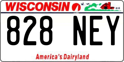 WI license plate 828NEY