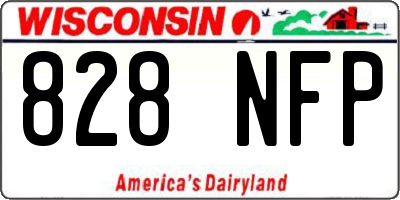 WI license plate 828NFP