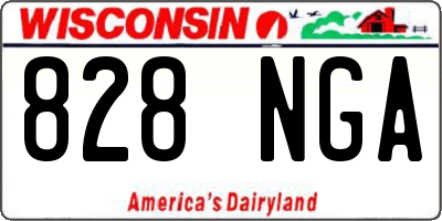 WI license plate 828NGA