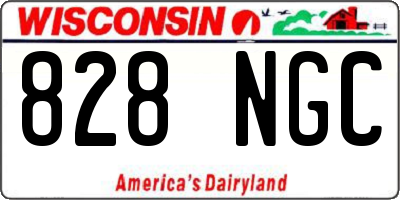WI license plate 828NGC