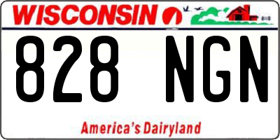 WI license plate 828NGN