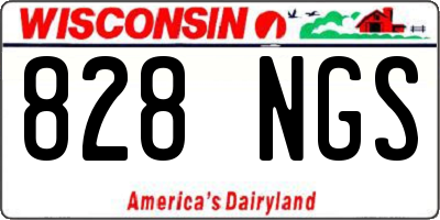 WI license plate 828NGS