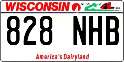 WI license plate 828NHB