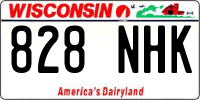 WI license plate 828NHK