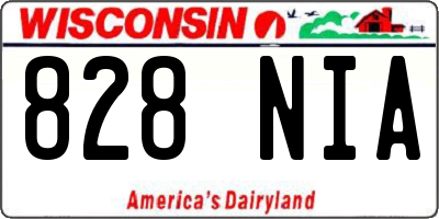 WI license plate 828NIA