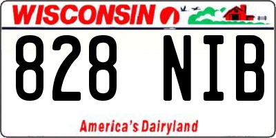 WI license plate 828NIB
