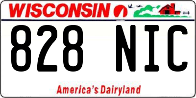 WI license plate 828NIC