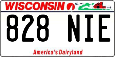 WI license plate 828NIE