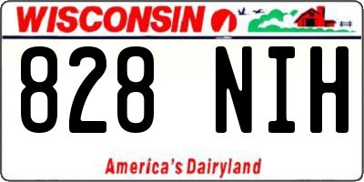 WI license plate 828NIH