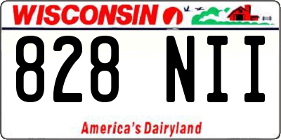 WI license plate 828NII
