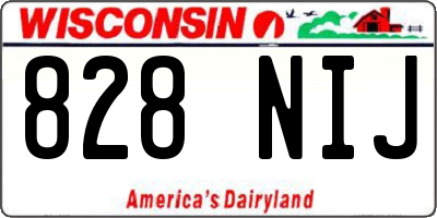 WI license plate 828NIJ