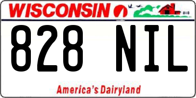 WI license plate 828NIL
