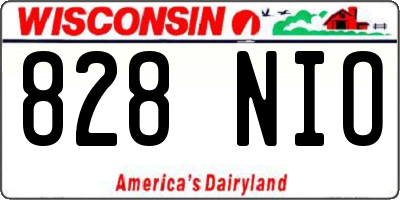 WI license plate 828NIO