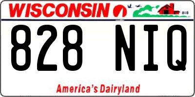 WI license plate 828NIQ