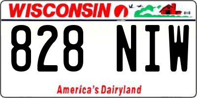 WI license plate 828NIW