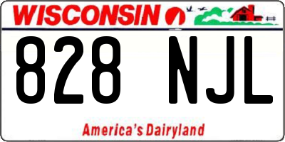 WI license plate 828NJL