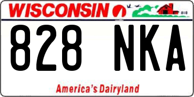 WI license plate 828NKA