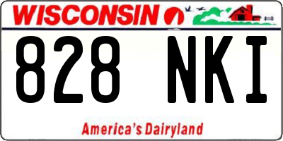 WI license plate 828NKI