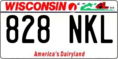 WI license plate 828NKL