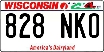 WI license plate 828NKO