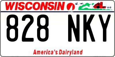 WI license plate 828NKY