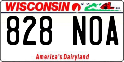 WI license plate 828NOA