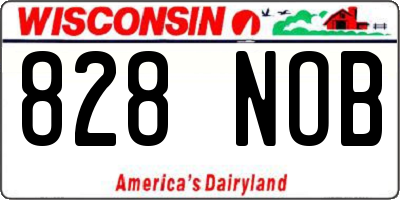 WI license plate 828NOB