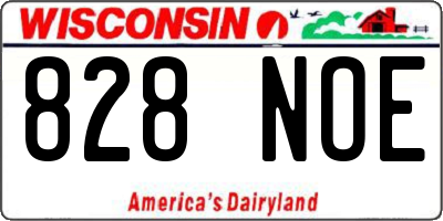 WI license plate 828NOE